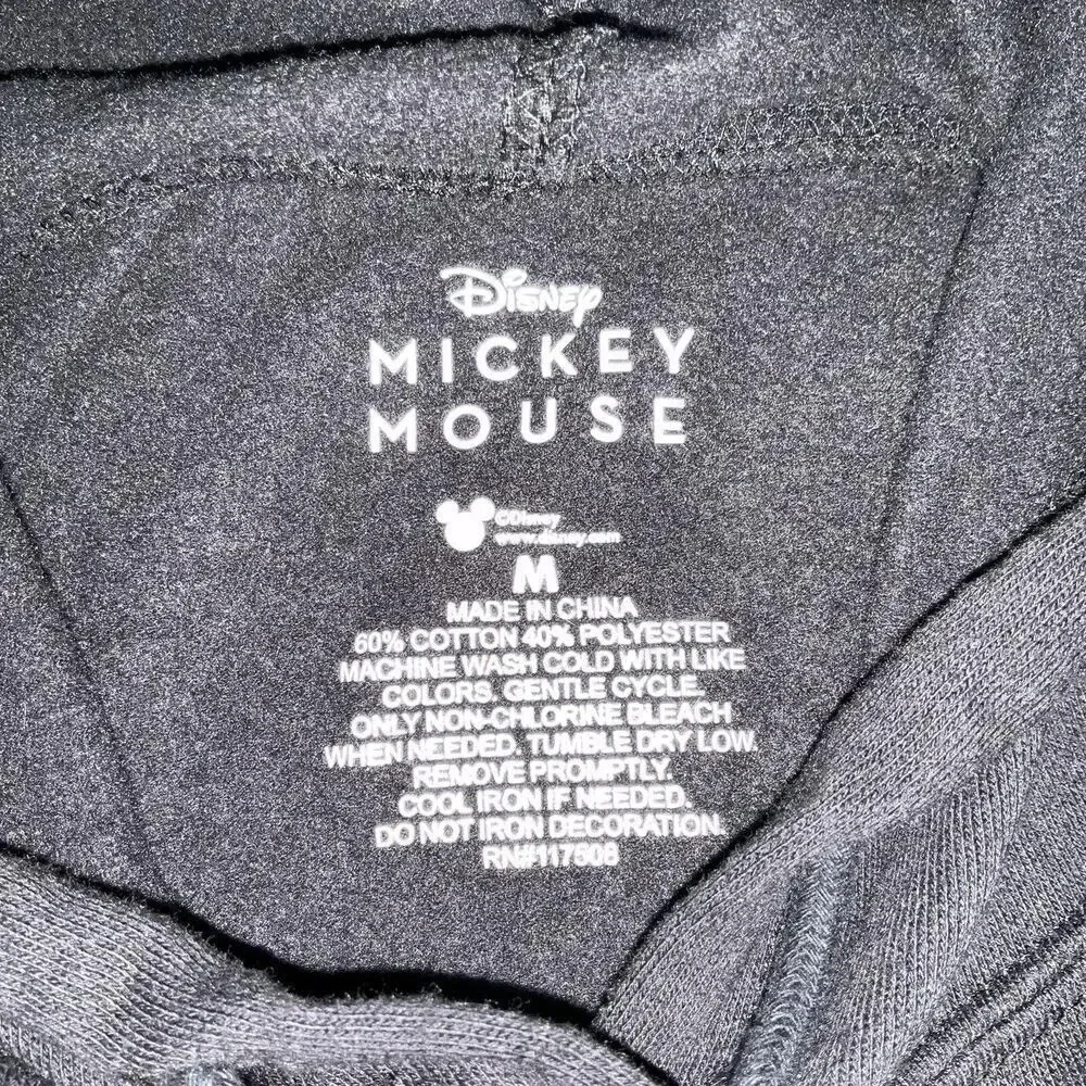 Disney Mickey Mouse Hoodie Youth Medium Black Sweatshirt Hooded Pullover
